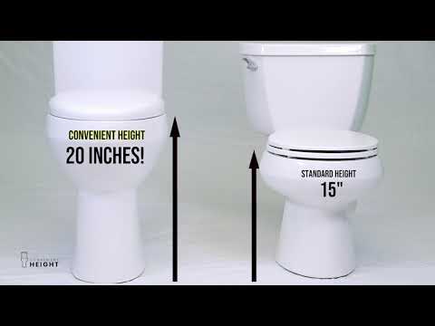 Toilet helps GET UP Easier with Tall 20 inch Convenient Height Bowl. Helps Sitting Down